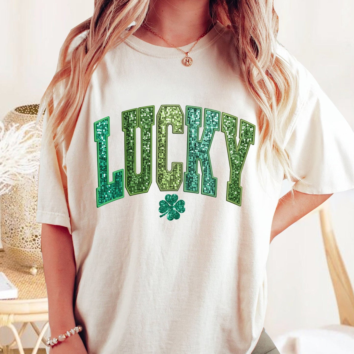 Sweat-shirt porte-bonheur à paillettes pour la Saint-Patrick