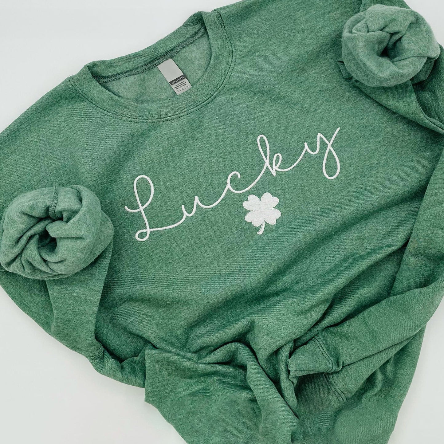 Sweat-shirt brodé Trèfle porte-bonheur - Sweat-shirt Saint-Patrick