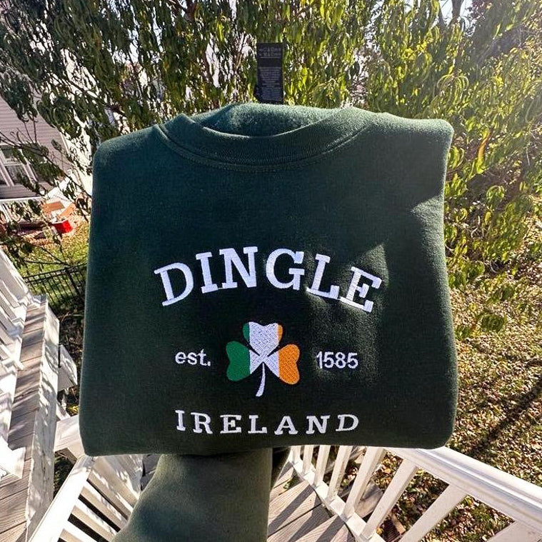 Sweat-shirt brodé personnalisé pour la Saint-Patrick, ville ou comté d'Irlande