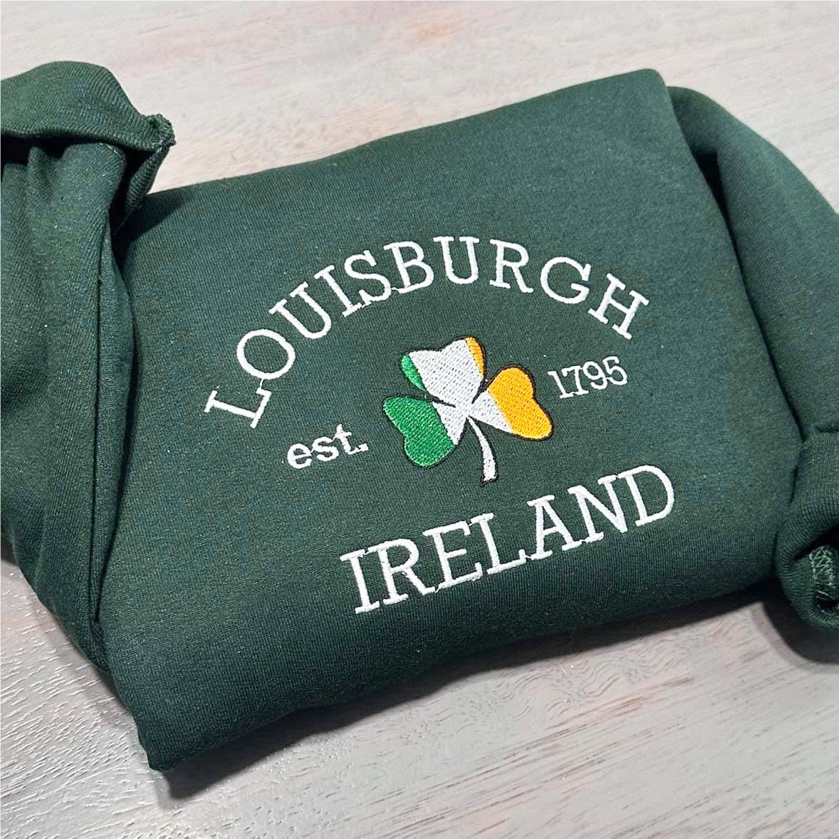 Sweat-shirt brodé personnalisé pour la Saint-Patrick, ville ou comté d'Irlande