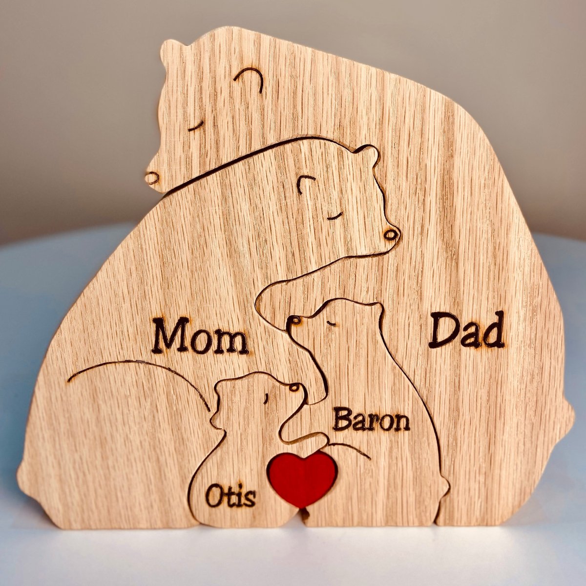 Famille d'ours en bois
