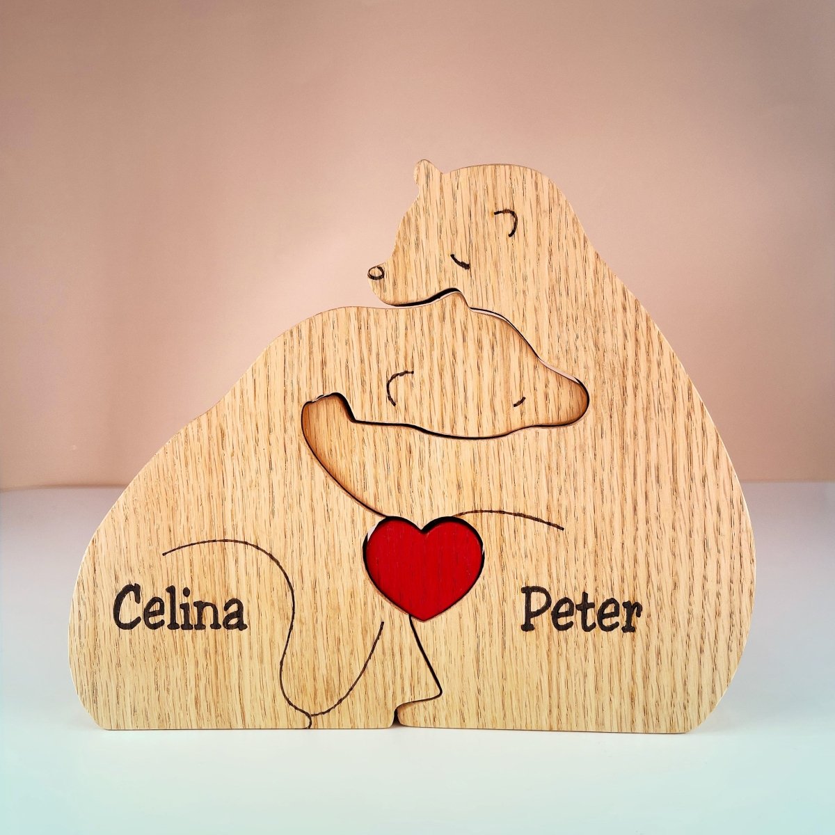 Famille d'ours en bois