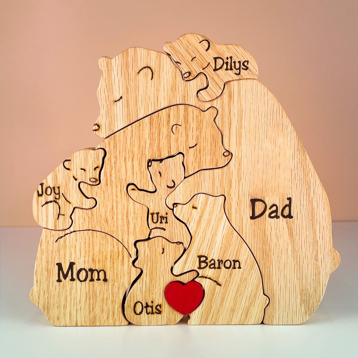 Famille d'ours en bois