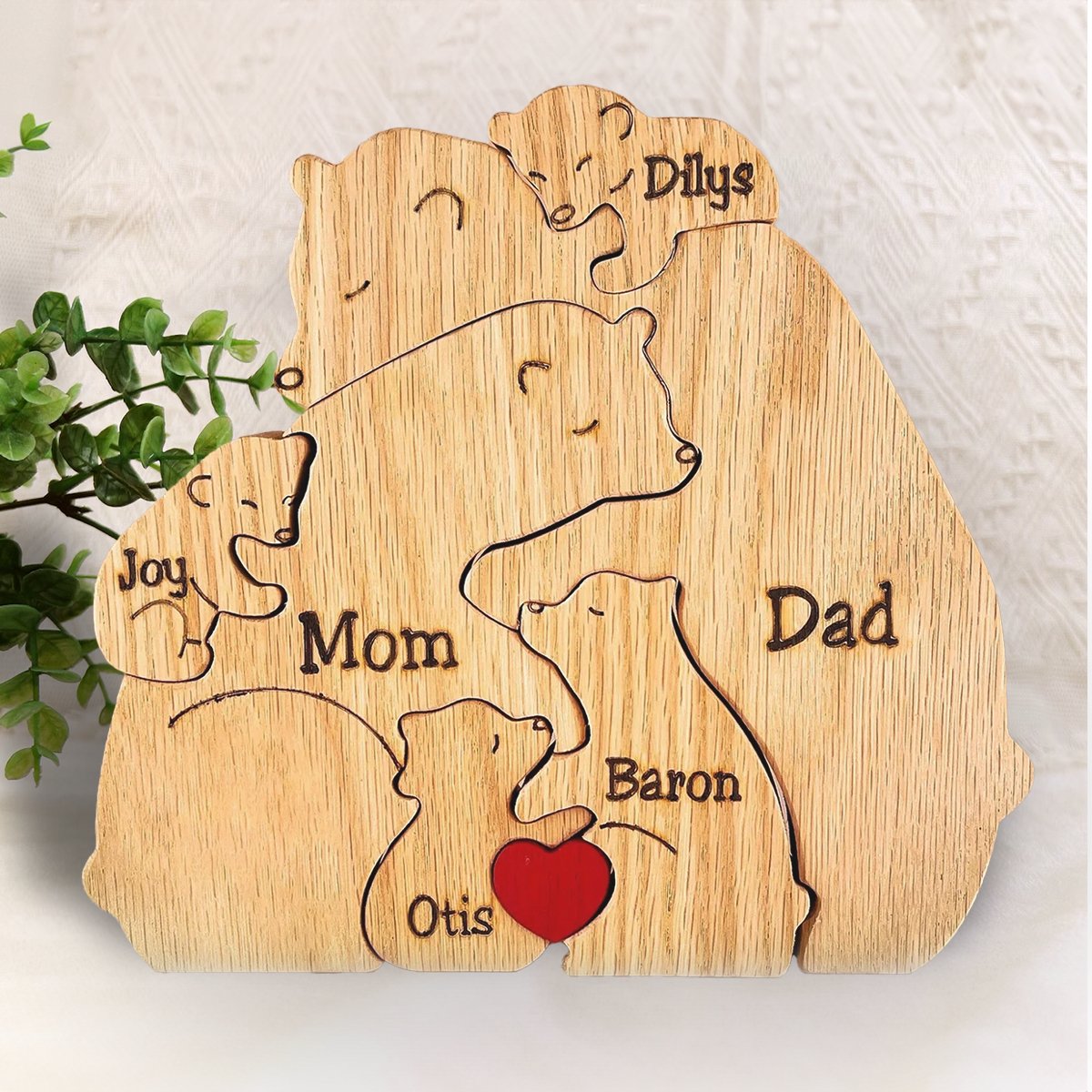 Famille d'ours en bois