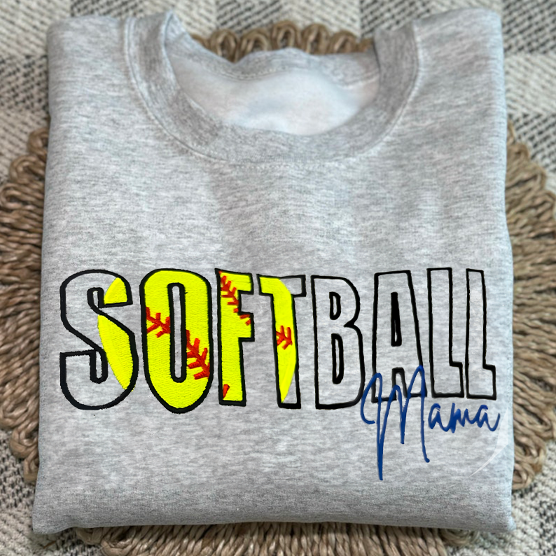 Custom Sports Embroidered Mama/Mom/Nana Sweatshirt