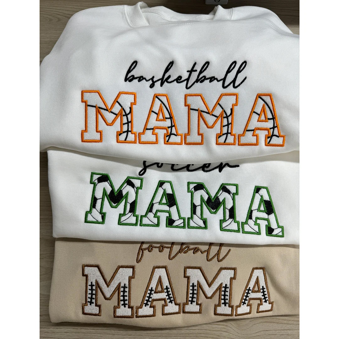 Embroidered Baseball Mama Crewneck Sweatshirt