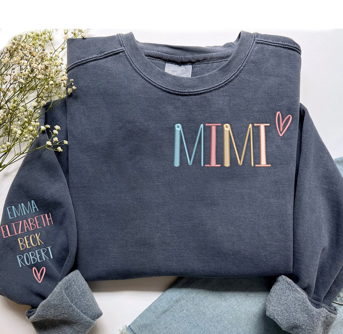 Custom Embroidered Grandma Mother's day Sweatshirt