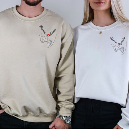 Hand in Hand Embroidered On The Left Chest Sweatshirt