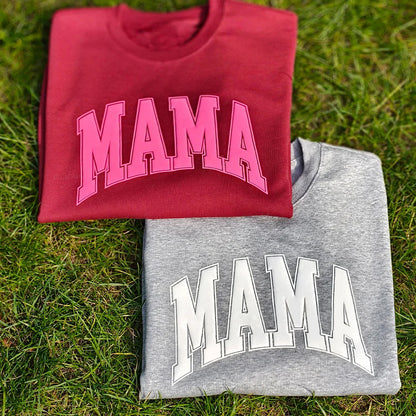 Custom Puff Mama Sweatshirt With Names On Sleeve