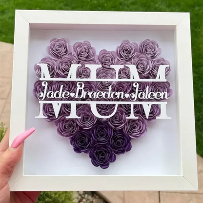 Coffret cadeau avec monogramme en forme de cœur pour maman