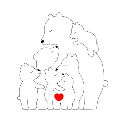 Wooden Bear Family