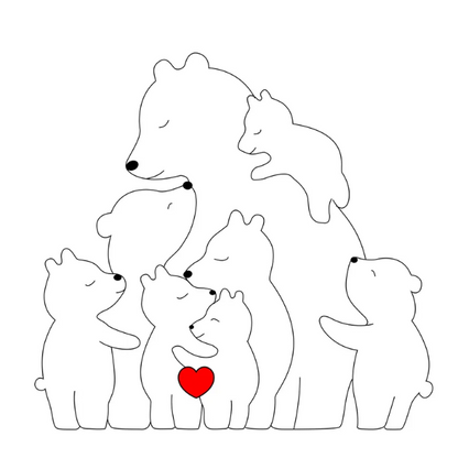 Wooden Bear Family