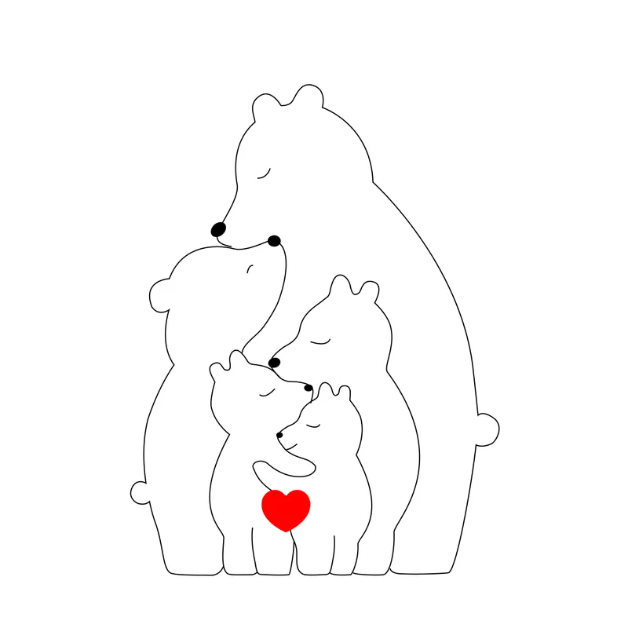 Wooden Bear Family