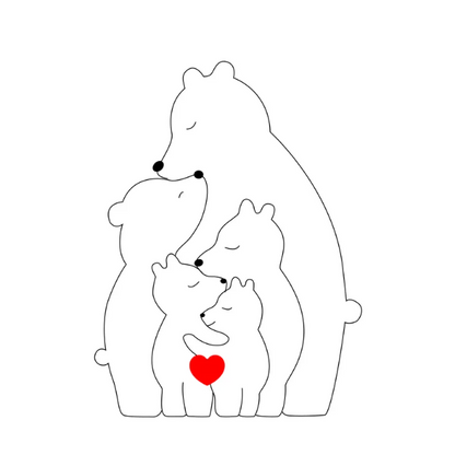 Wooden Bear Family