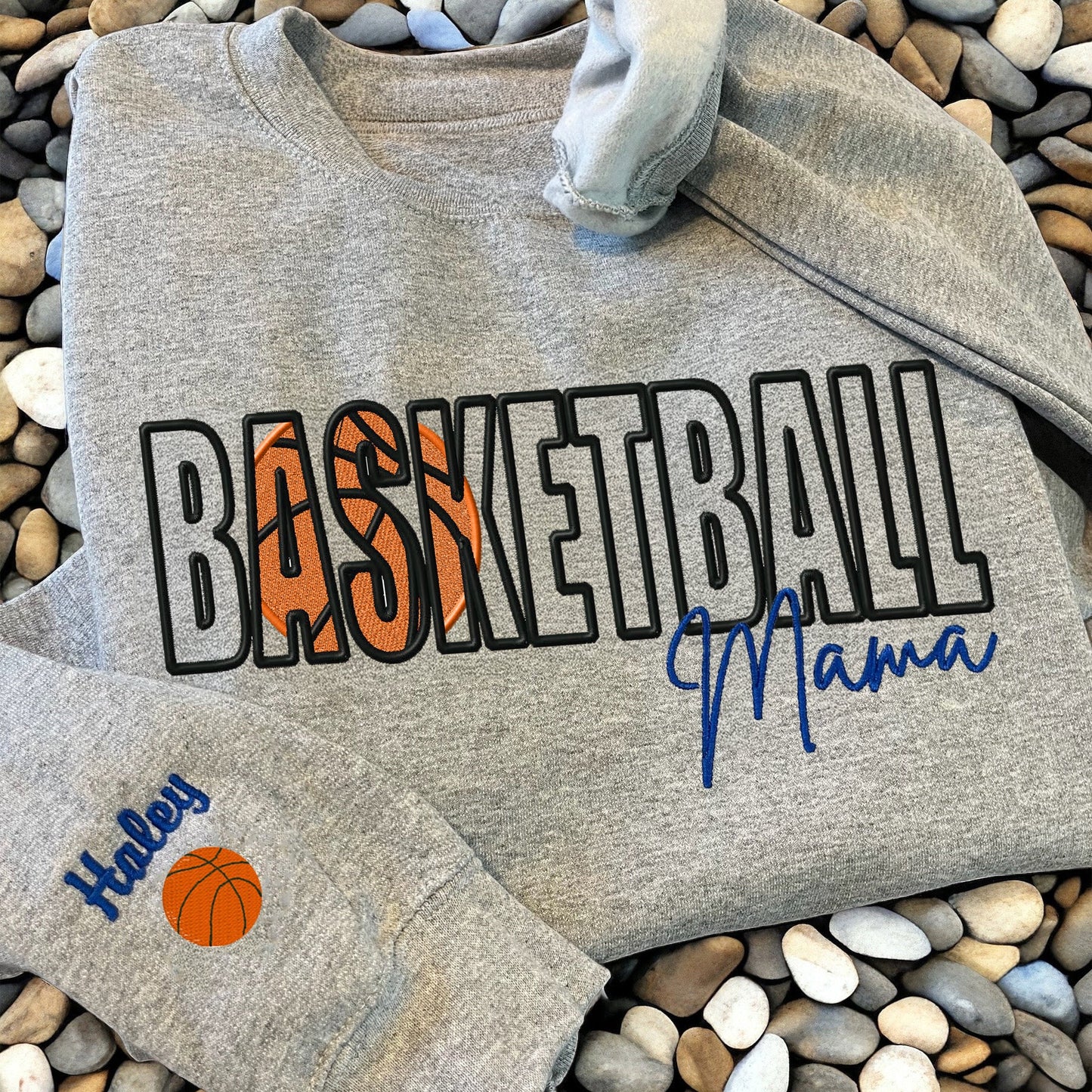 Custom Sports Embroidered Mama/Mom/Nana Sweatshirt