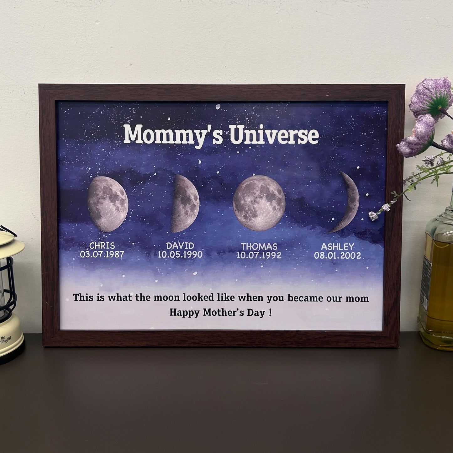 Starry Night Customize Birth Moon Frame Mother's Day Gift