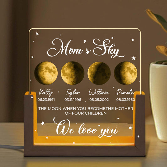 Mom's Sky Custom Real Moon Phase Led Light Frame