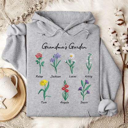 Custom Embroidered Birth Month Flower Sweatshirt/Hoodie