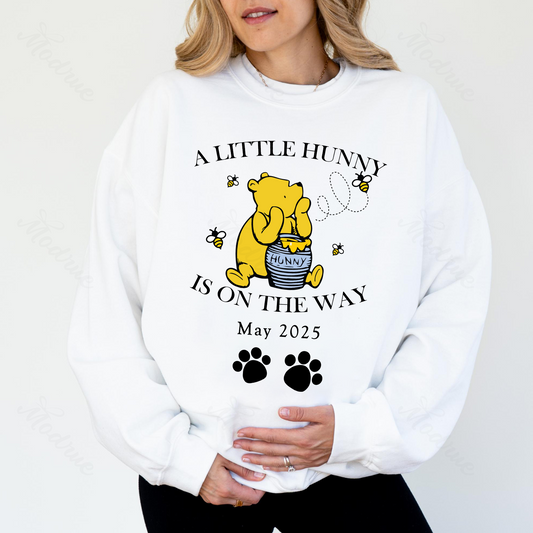 A little Hunny Is On The Way Custom Pregnancy Announcement Shirt