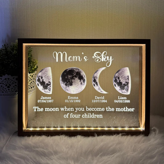 Led Light Frame With Real Moon Phase-Mom's universe