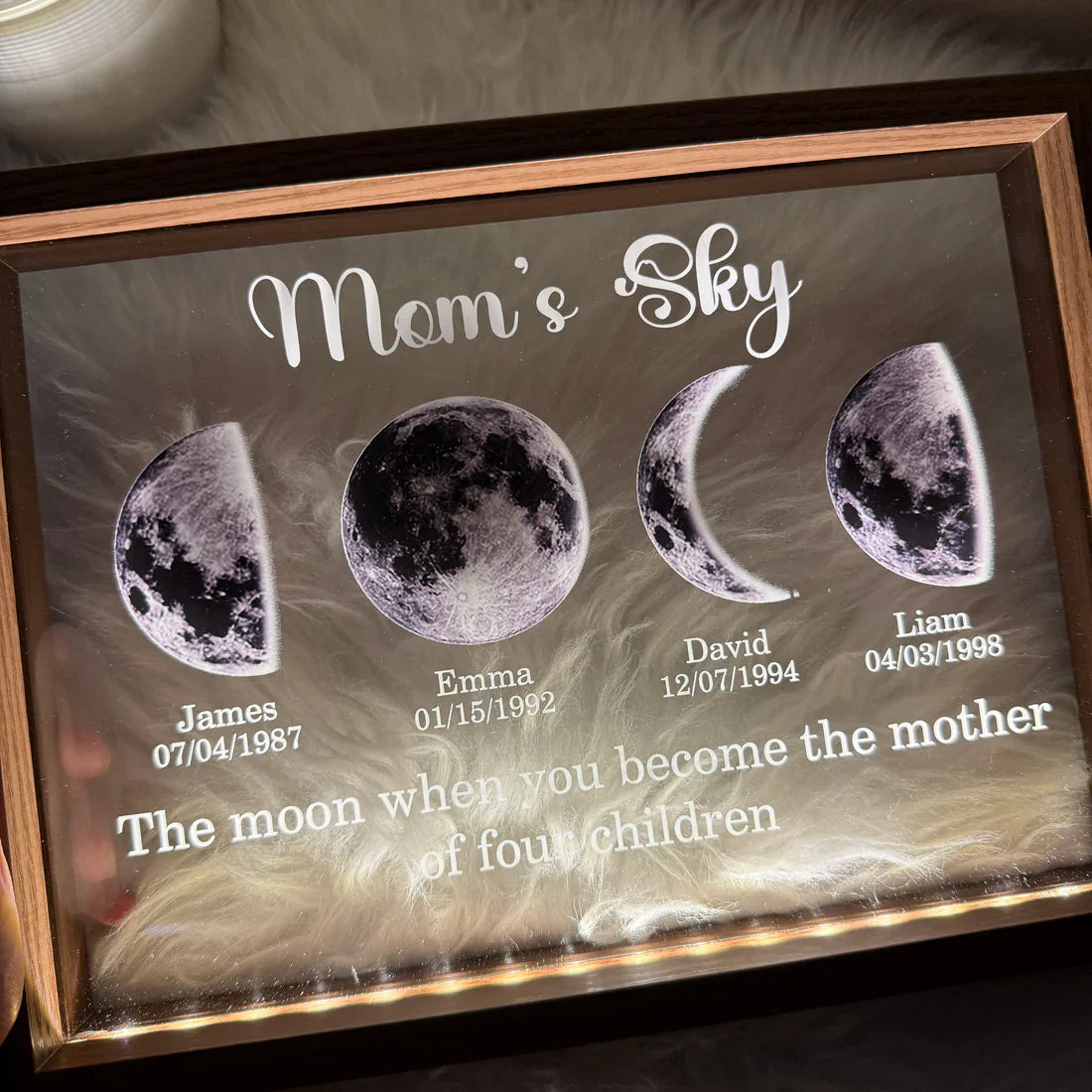 Led Light Frame With Real Moon Phase-Mom's universe