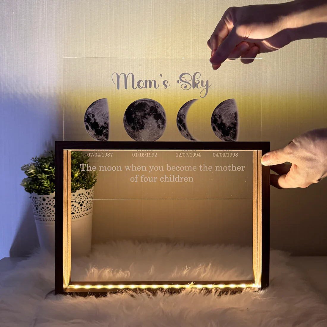 Led Light Frame With Real Moon Phase-Mom's universe