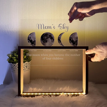 Led Light Frame With Real Moon Phase-Mom's universe
