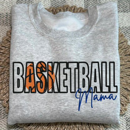 Custom Sports Embroidered Mama/Mom/Nana Sweatshirt