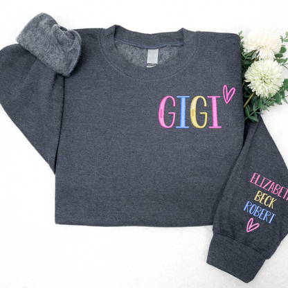 Custom Embroidered Grandma Mother's day Sweatshirt