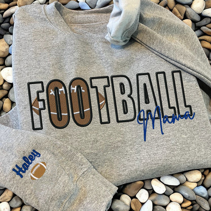 Custom Sports Embroidered Mama/Mom/Nana Sweatshirt