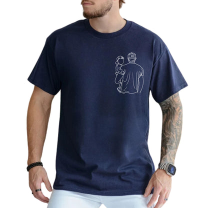 Papa et moi - T-shirt photo personnalisé pour papa, cadeau pour mari