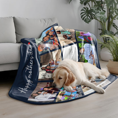 Personalized 9 Photos Happy Mother's Day Blankets Fleece Blanket