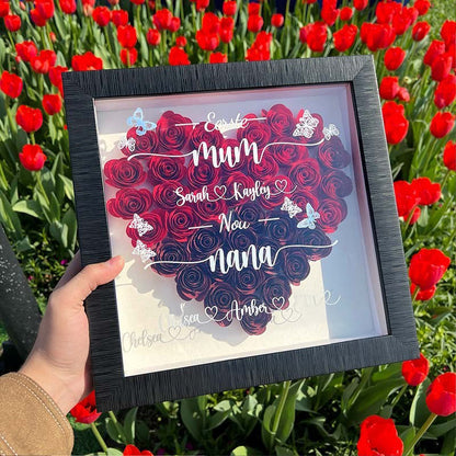 First Mum's Children Now Grandchildren - Personalized Flower Shadow Box