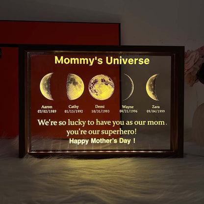 Led Light Frame With Real Moon Phase-Mom's universe