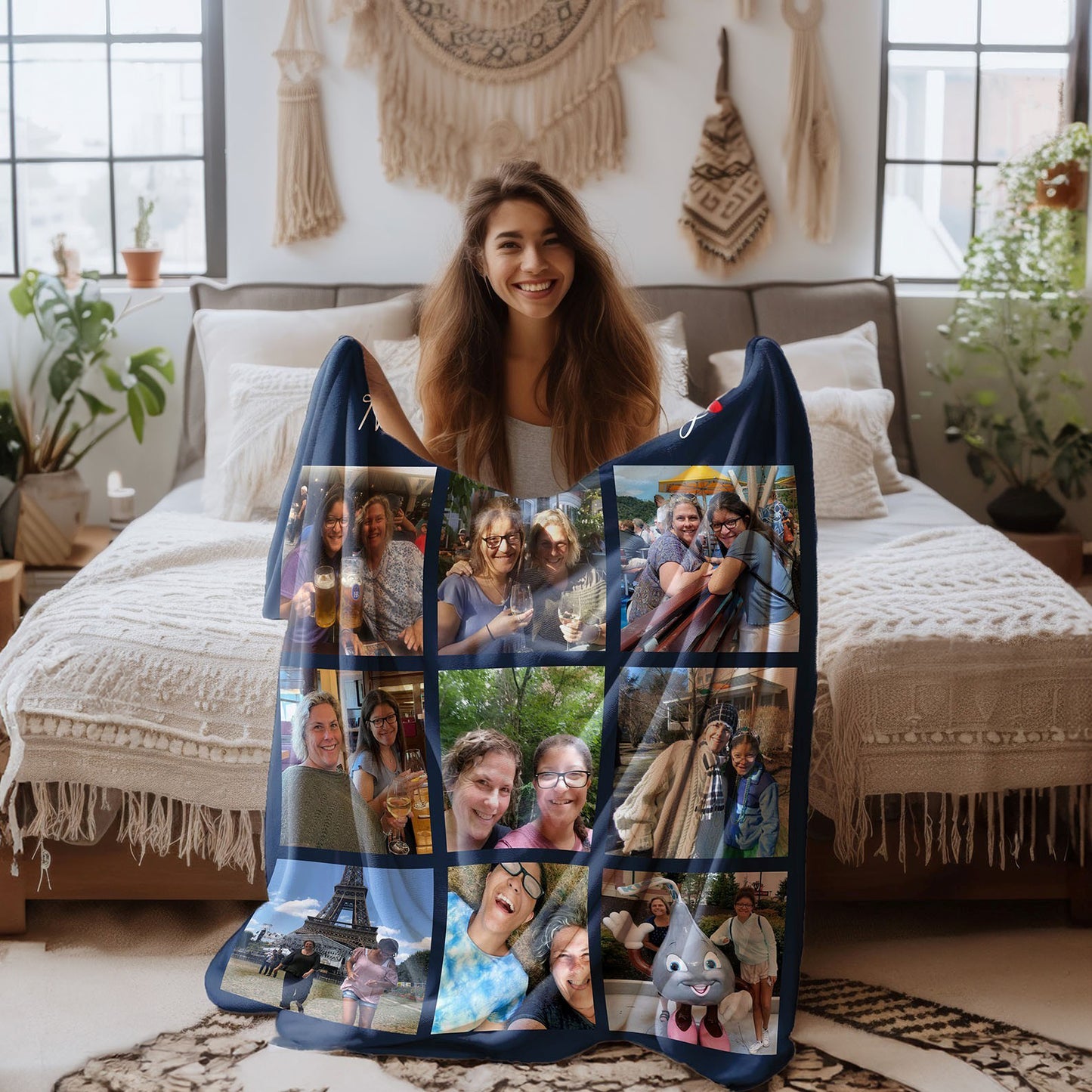 Personalized 9 Photos Happy Mother's Day Blankets Fleece Blanket