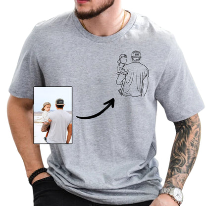 Papa et moi - T-shirt photo personnalisé pour papa, cadeau pour mari