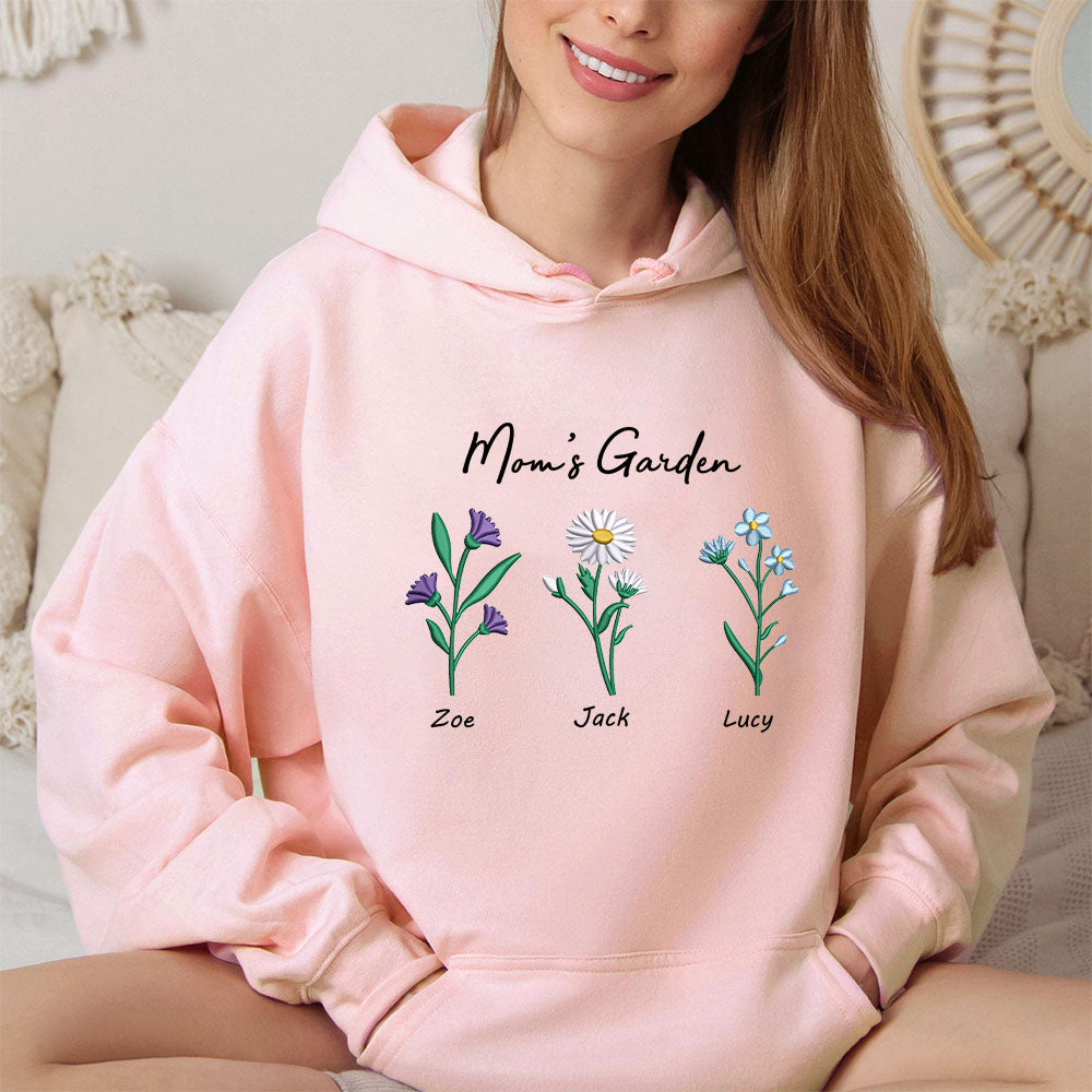 Custom Embroidered Birth Month Flower Sweatshirt/Hoodie