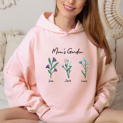 Custom Embroidered Birth Month Flower Sweatshirt/Hoodie