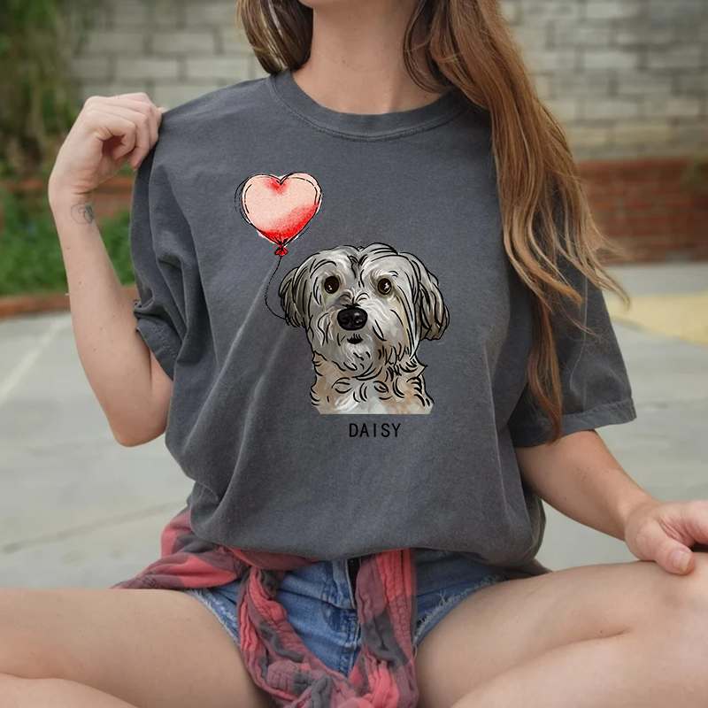 My Valentine Pet Portrait Printing T-shirt Sweatshirt Hoodie