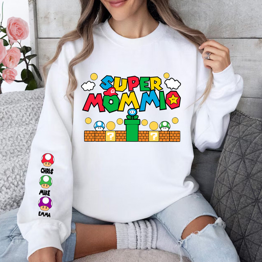 Custom Super Mommio Sweatshirt, Personalized Super Daddio Shirt