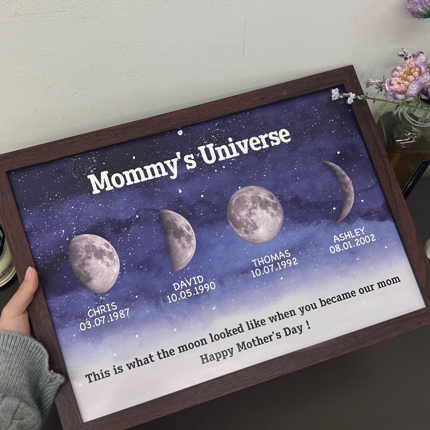 Starry Night Customize Birth Moon Frame Mother's Day Gift