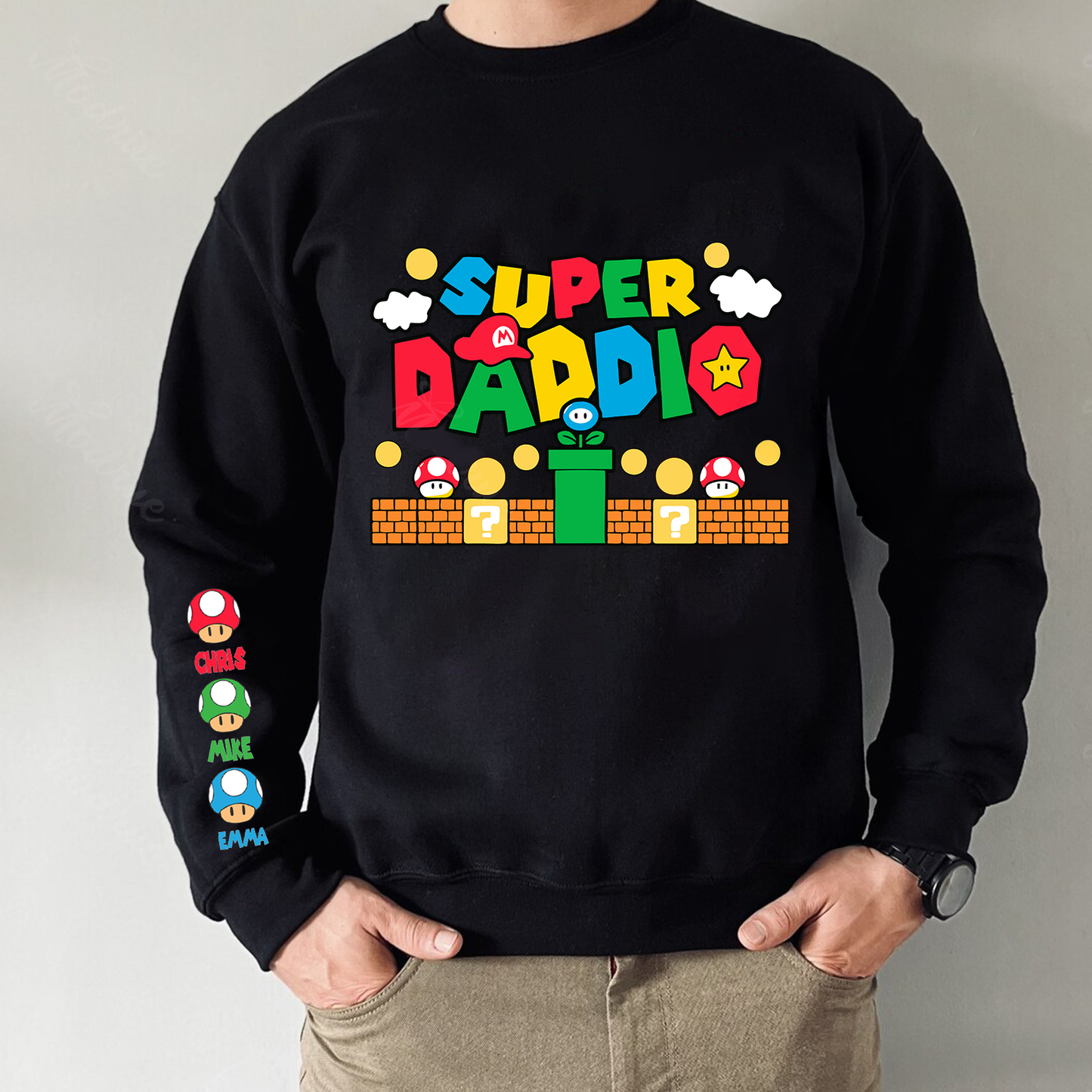 Custom Super Mommio Sweatshirt, Personalized Super Daddio Shirt
