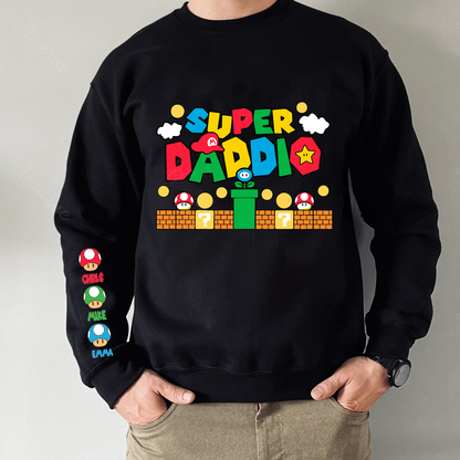 Custom Super Mommio Sweatshirt, Personalized Super Daddio Shirt