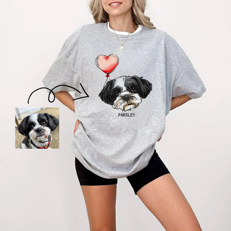 My Valentine Pet Portrait Printing T-shirt Sweatshirt Hoodie