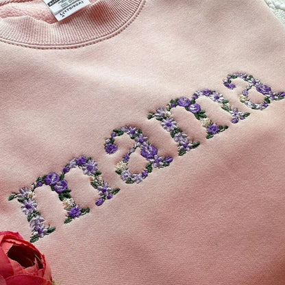 Floral Mama Embroidered Sweatshirt