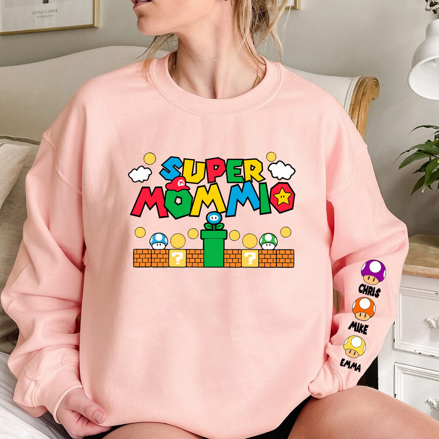 Custom Super Mommio Sweatshirt, Personalized Super Daddio Shirt