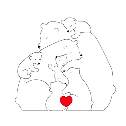 Wooden Bear Family