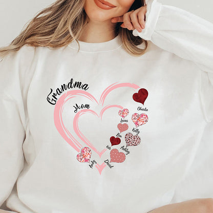 Custom Grandma Heart Sweatshirt Sweatshirt/Hoodie/T-Shirt