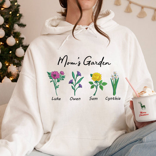 Custom Embroidered Birth Month Flower Sweatshirt/Hoodie