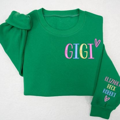 Custom Embroidered Grandma Mother's day Sweatshirt